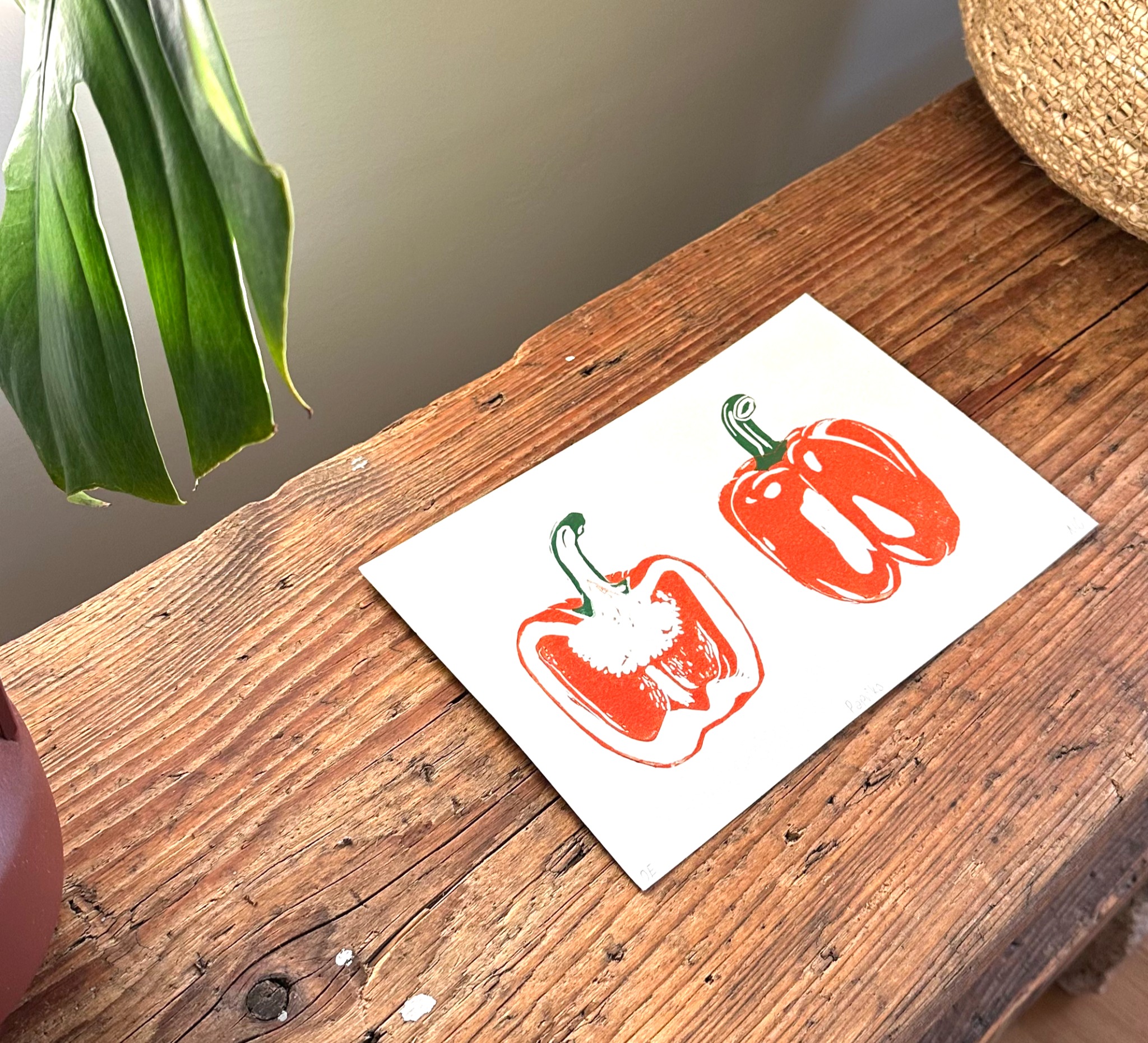 Paprika auf Holz